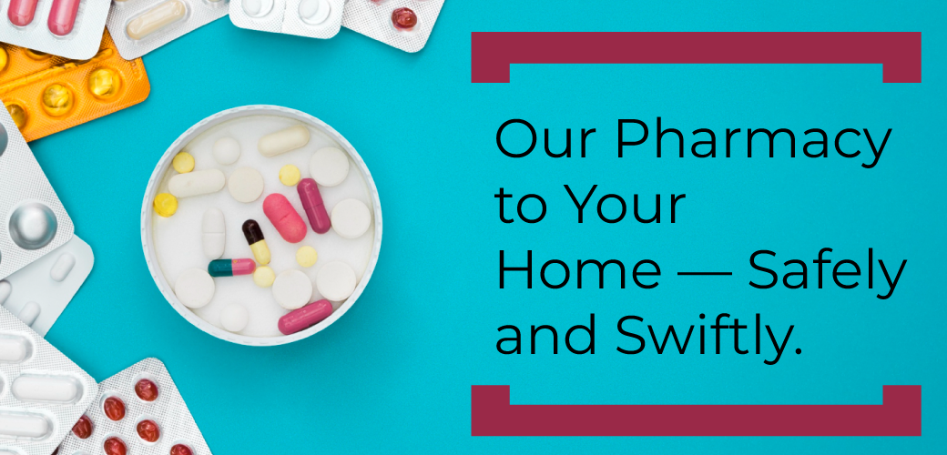 A graphic banner for home pharmacy delivery.